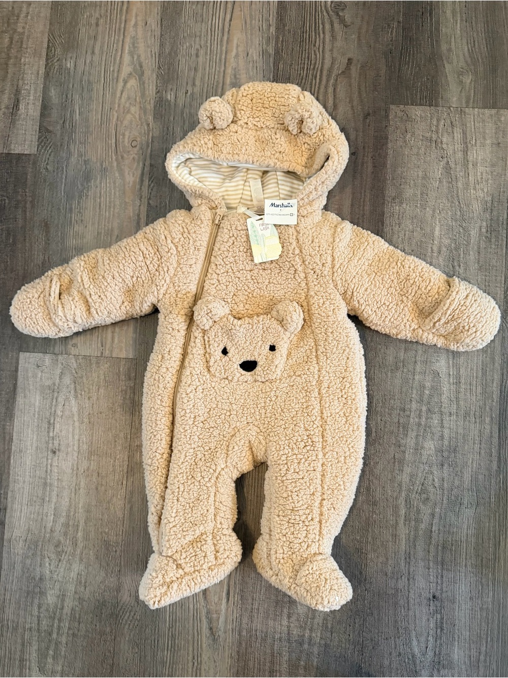 Marshalls Cozy Teddy Bear Fleece Baby Snowsuit